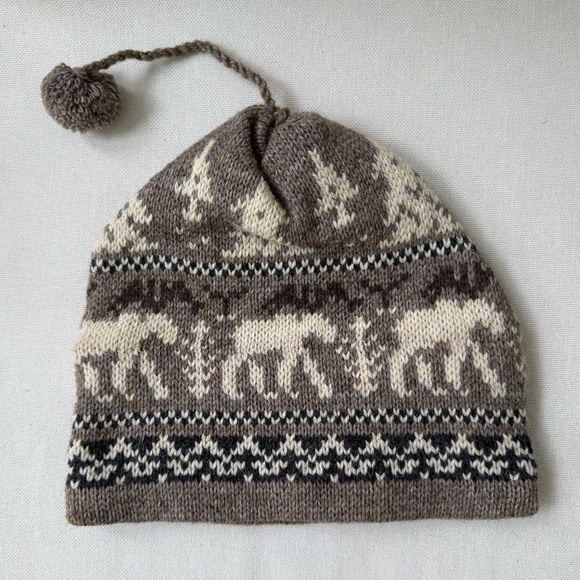 The Renewable Resouce Accessories - The Renewable Resource | Vintage Moose Knit Winter Hat Wool Blend Made in USA
